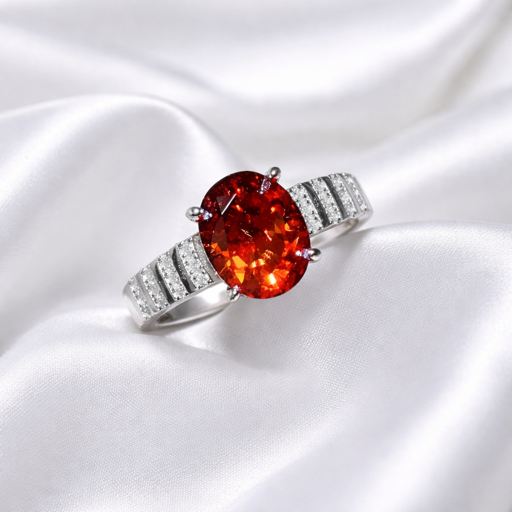 Grace Oval-Cut Garnet Ring