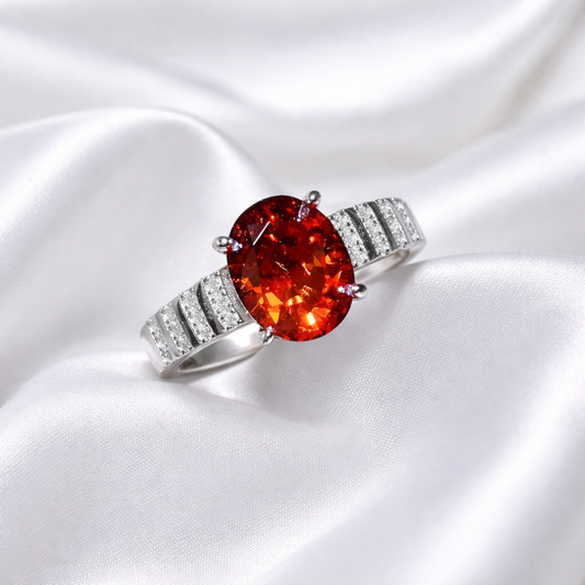 Grace Oval-Cut Garnet Ring